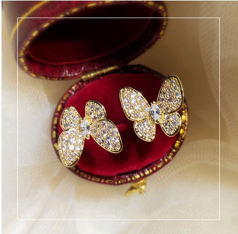 Anello con farfalla placcato in argento sterling 925