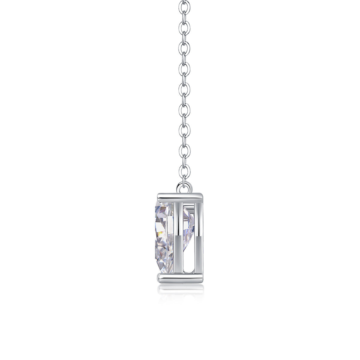 Goccia d'acqua, ciondolo in argento sterling S925 con moissanite placcato platino ,Spedizione solo negli USA