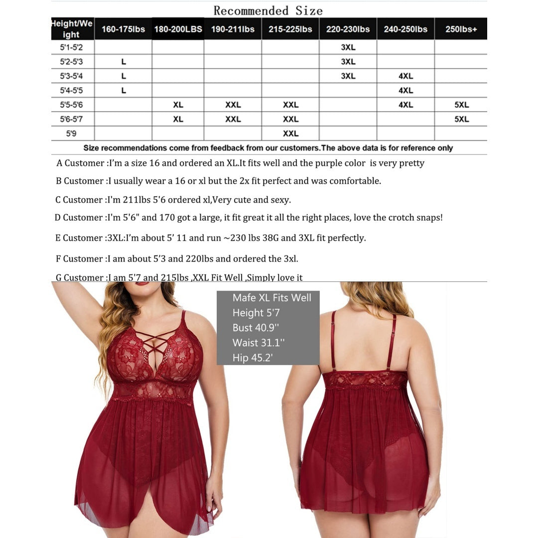Babydoll S,M,L,XL,2XL,3XL,4XL,5XL