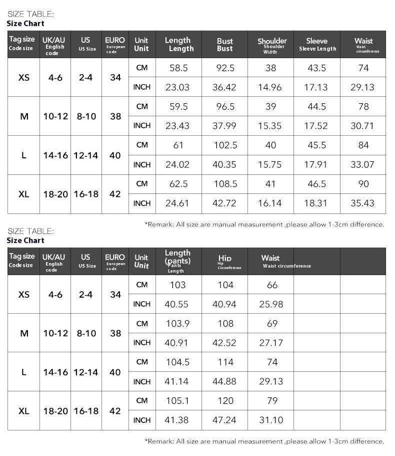 Elegante completo due pezzi con camicia a maniche lunghe e pantaloni S,M,L,XL