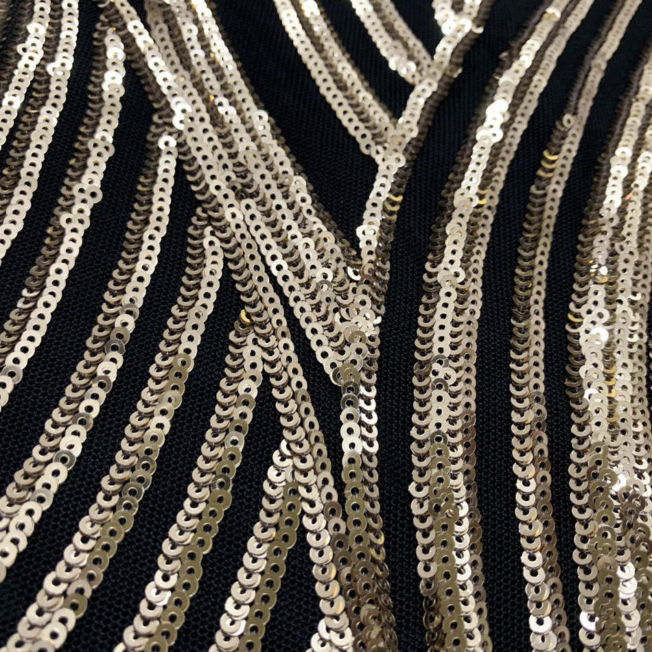 Sexy Dress Animalier con paillettes nere e dorate