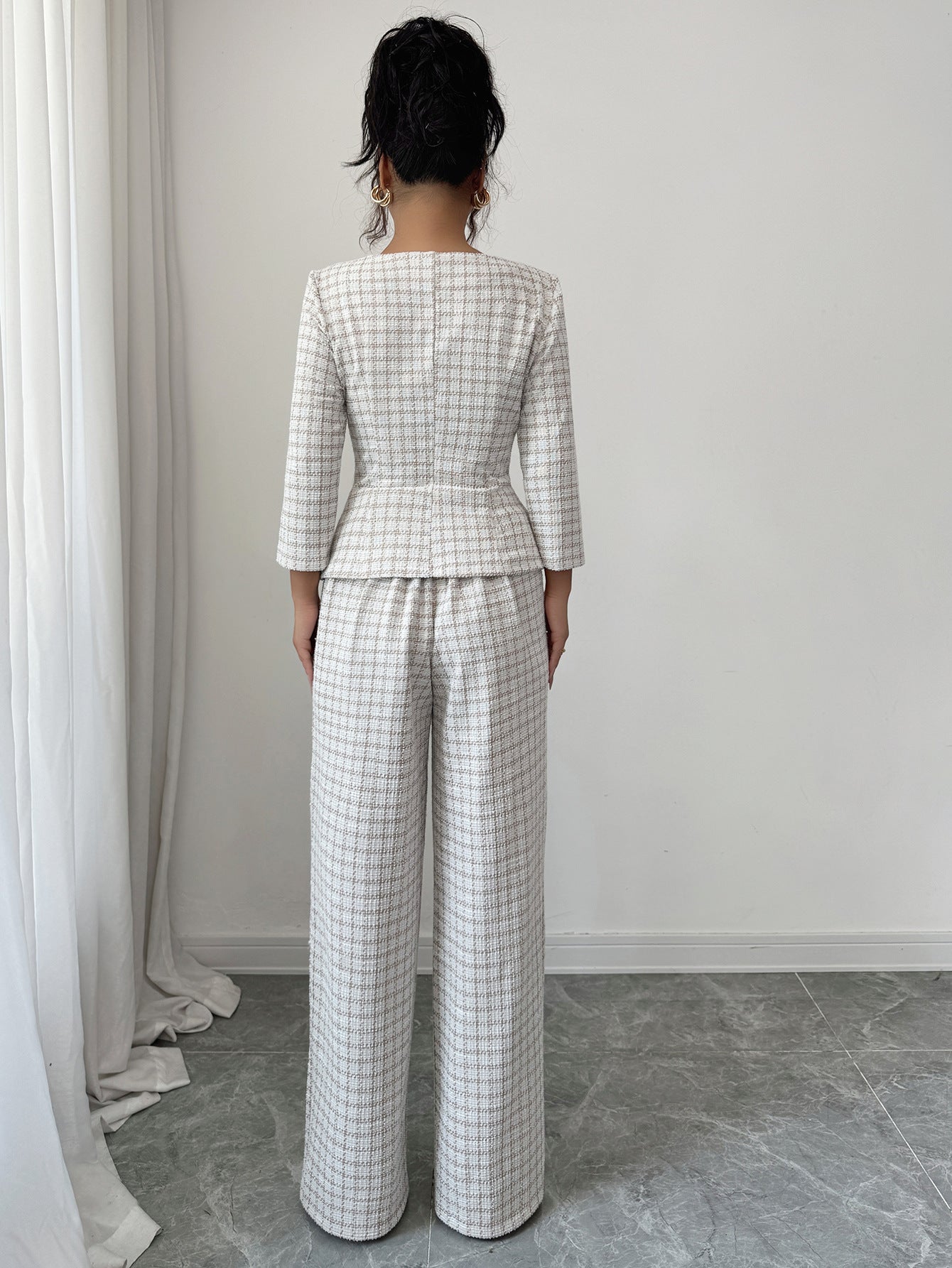 Elegante completo due pezzi con camicia a maniche lunghe e pantaloni S,M,L,XL