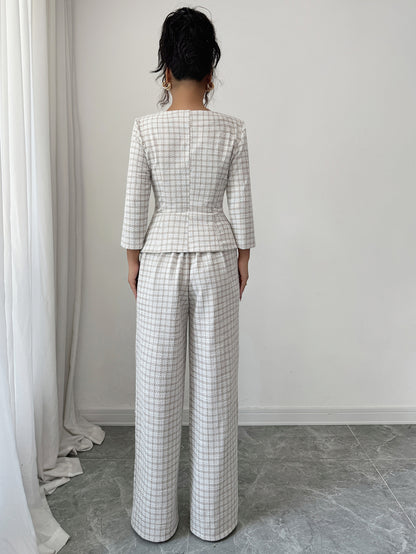 Elegante completo due pezzi con camicia a maniche lunghe e pantaloni S,M,L,XL