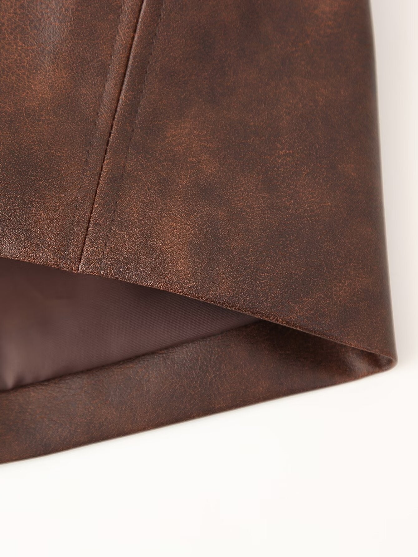 Giacca e gonna in pelle color castano S,M,L