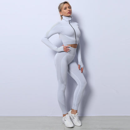 completo Fitness Curvy elasticizzato due pezzi, funzione asciugatura rapida