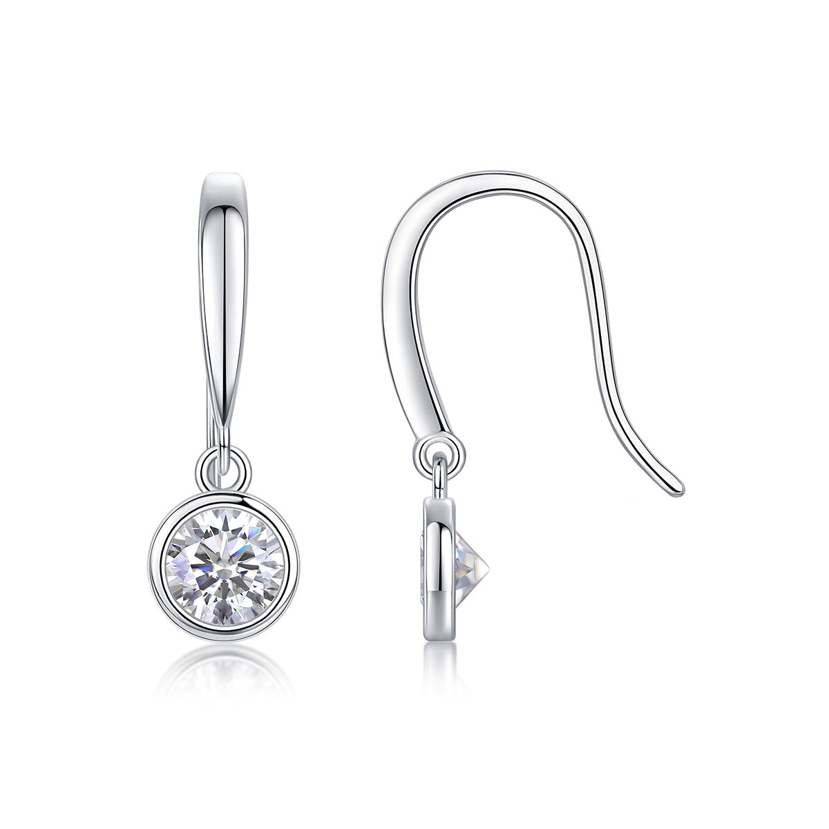 Orecchini con moissanite in argento sterling S925  placcati in platino spedizione solo in USA