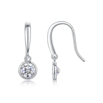 Orecchini con moissanite in argento sterling S925  placcati in platino spedizione solo in USA