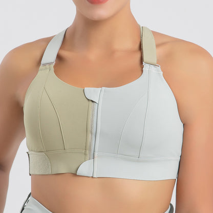Reggiseno push-up sportivo  senza cuciture con cerniera frontale, senza ferretto