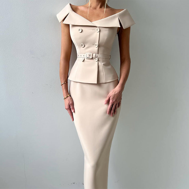 Completo Elegante, doppiopetto con gonna a tubino e vita controllata S,M,L,XL,2XL