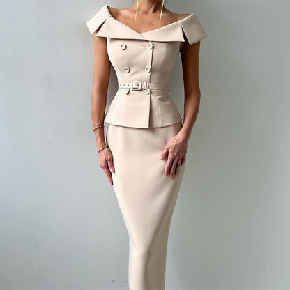 Completo Elegante, doppiopetto con gonna a tubino e vita controllata S,M,L,XL,2XL