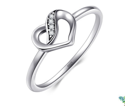 Anello  a forma di cuore in argento Sterling S925