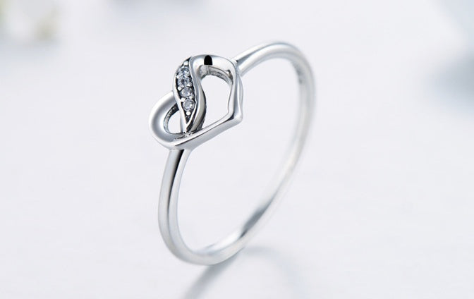 Anello  a forma di cuore in argento Sterling S925