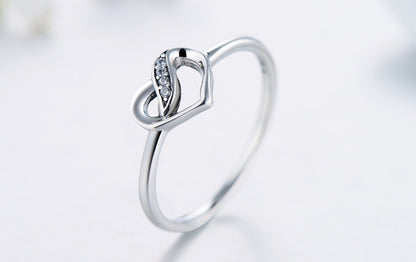 Anello  a forma di cuore in argento Sterling S925