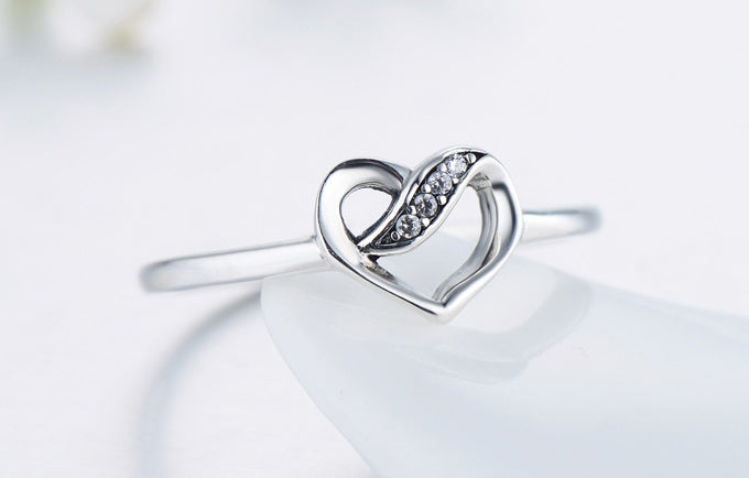 Anello  a forma di cuore in argento Sterling S925