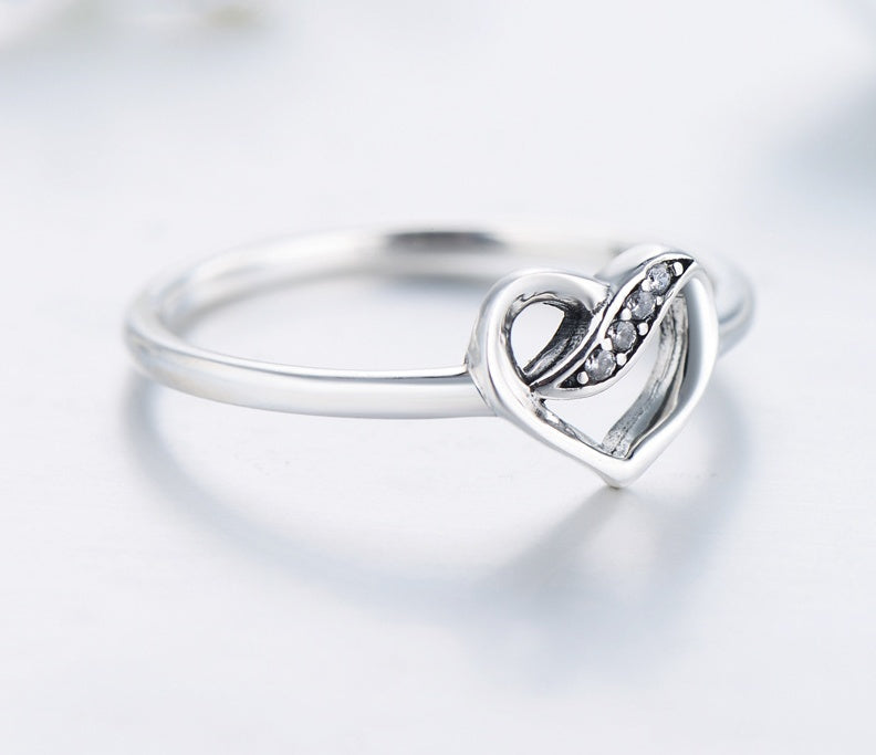 Anello  a forma di cuore in argento Sterling S925