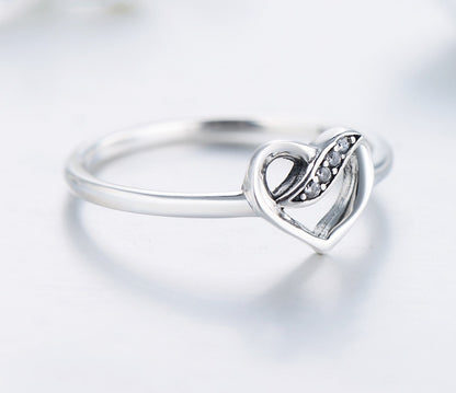 Anello  a forma di cuore in argento Sterling S925