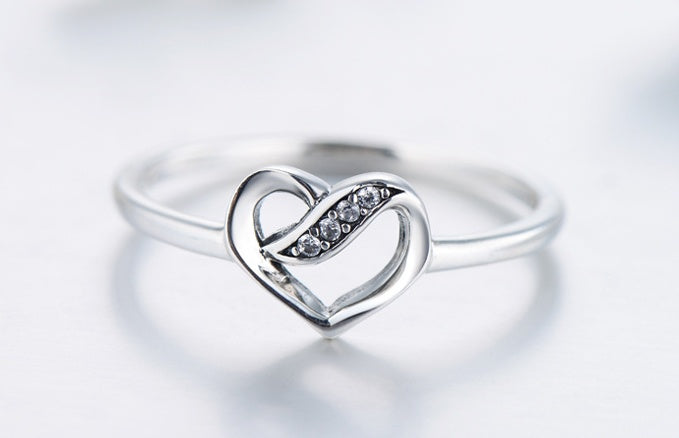 Anello  a forma di cuore in argento Sterling S925