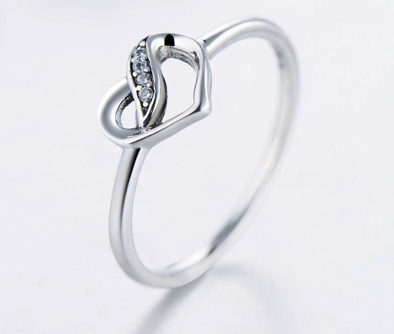 Anello  a forma di cuore in argento Sterling S925