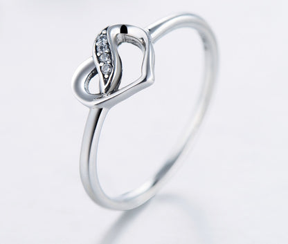 Anello  a forma di cuore in argento Sterling S925