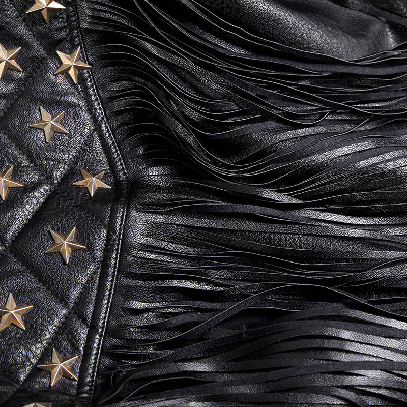 Giacca con nappe,  borchie a stella, revers corto S,M,L,XL,2XL,3XL,4XL,5XL,6XL