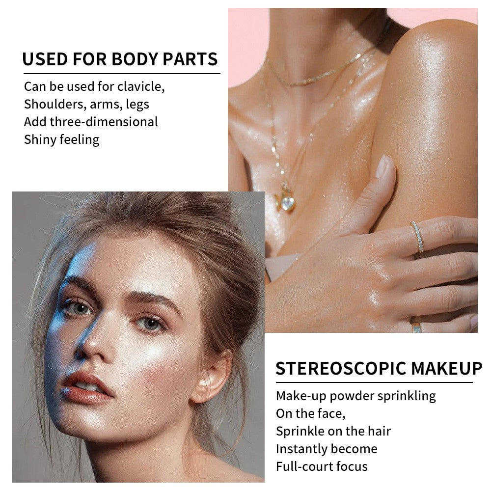 Illuminante in polvere per corpo e capelli