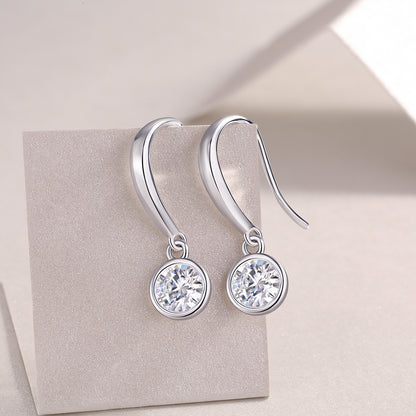 Orecchini con moissanite in argento sterling S925  placcati in platino spedizione solo in USA