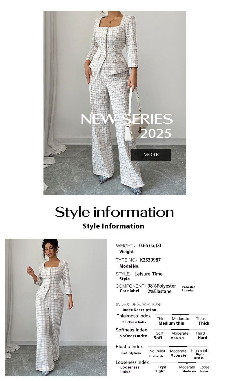 Elegante completo due pezzi con camicia a maniche lunghe e pantaloni S,M,L,XL