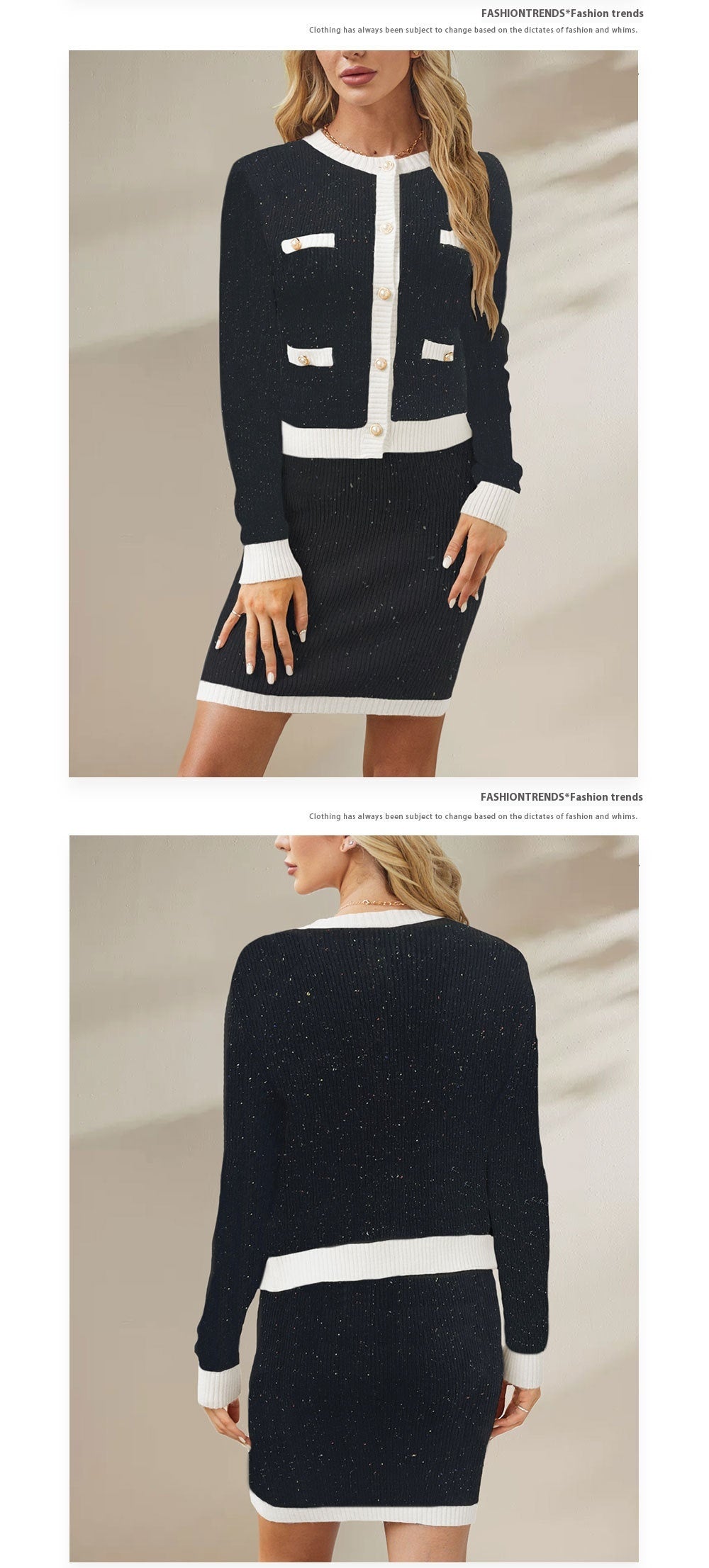 Completo Classico, comodo  con cardigan lavorato a maglia e bottoni S,M,L,XL