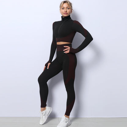 completo Fitness Curvy elasticizzato due pezzi, funzione asciugatura rapida