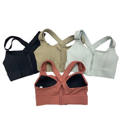 Reggiseno push-up sportivo  senza cuciture con cerniera frontale, senza ferretto
