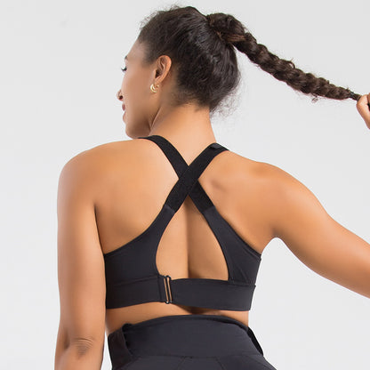 Reggiseno push-up sportivo  senza cuciture con cerniera frontale, senza ferretto