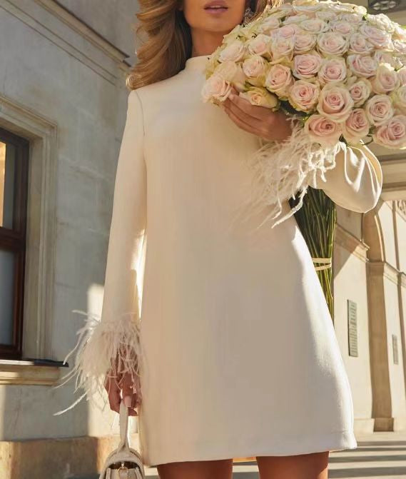 Tubino Dress Bianco con dettaglio Chic S,M,L,XL