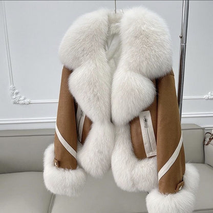 Cappotto corto con pelliccia per autunno e inverno disponibile in varie colorazioni S,M,L