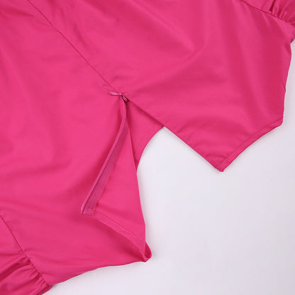 Abito con maniche a lanterna, disponibile in viola ametista , verde e rosa disponibile in varie colorazioni S,M,L