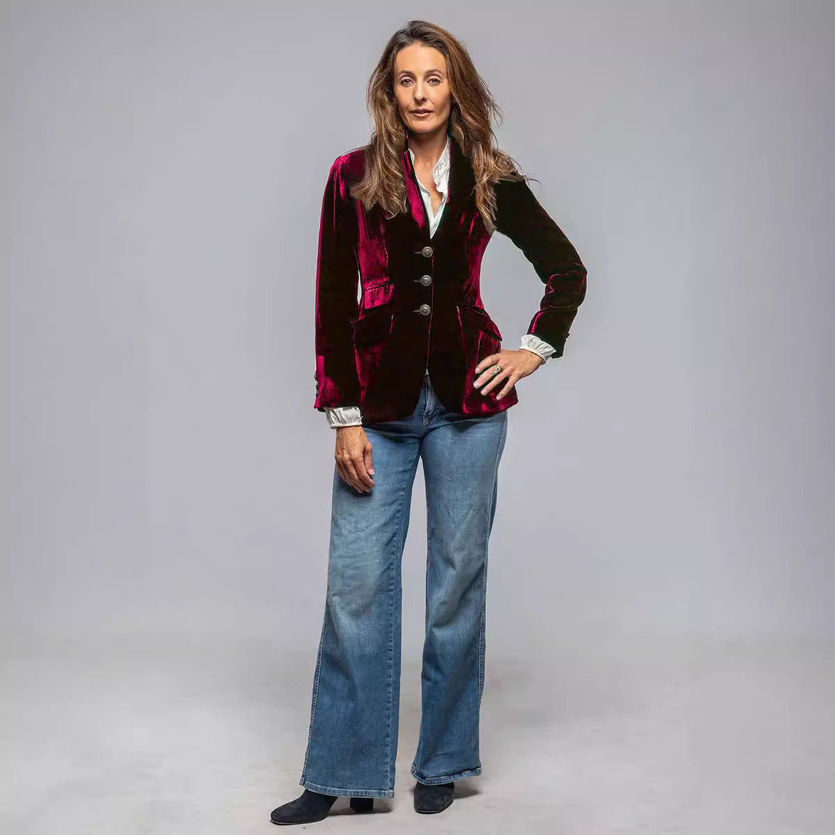 Giacca da abito retrò, vestibilità slim fit, in velluto con spacchi disponibile in varie colorazioni S,M,L,XL,2XL