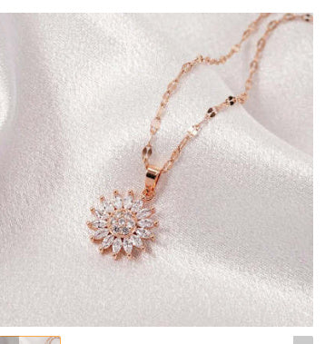 Bigiotteria- collana con girasole girevole a doppio strato