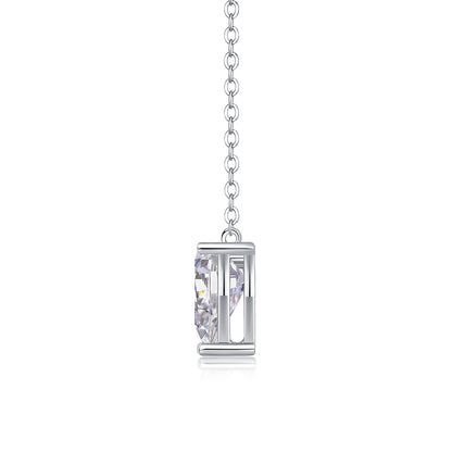 Goccia d'acqua, ciondolo in argento sterling S925 con moissanite  placcato platino ,Spedizione solo negli USA