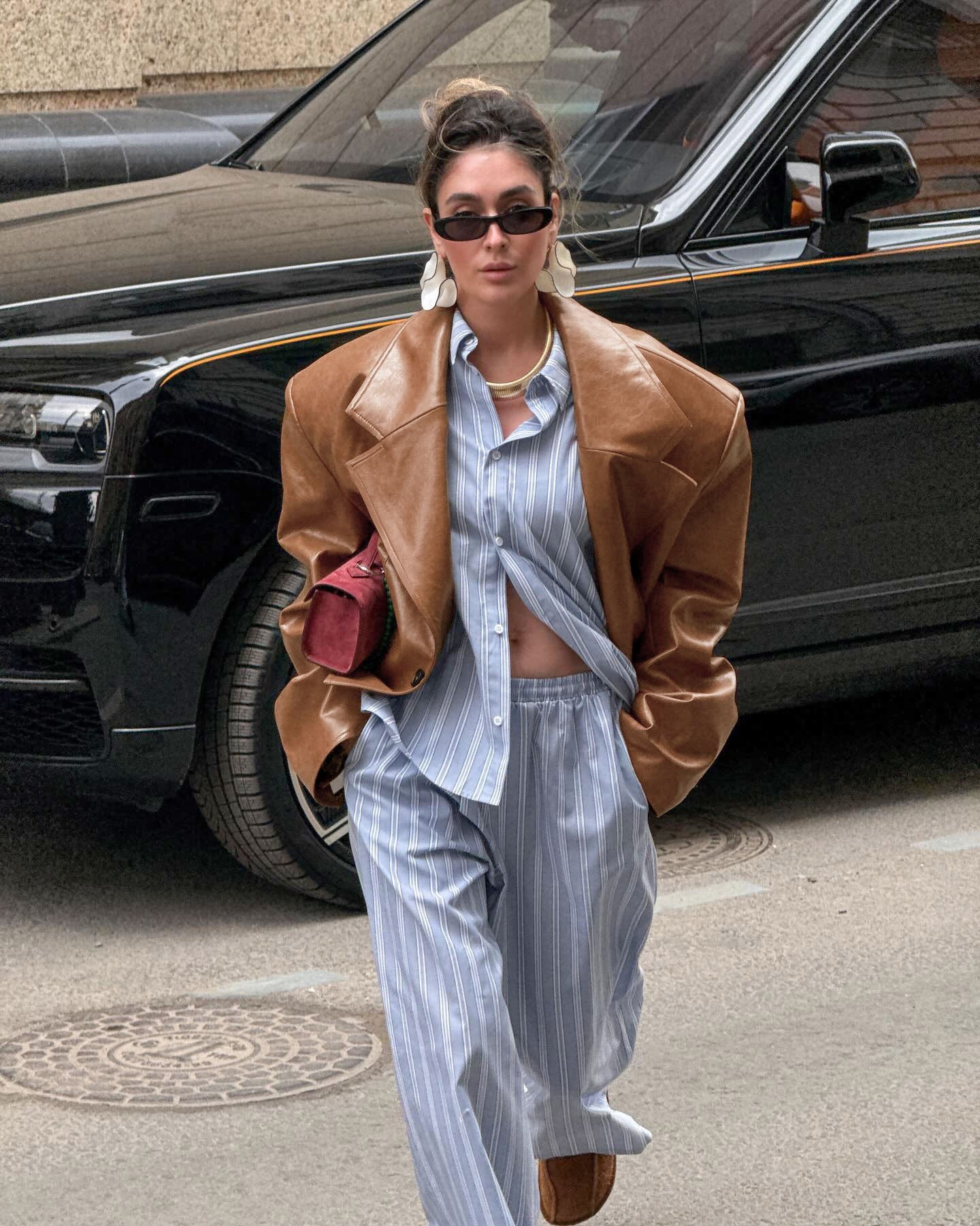 Giacca in pelle PU con colletto S,M,L