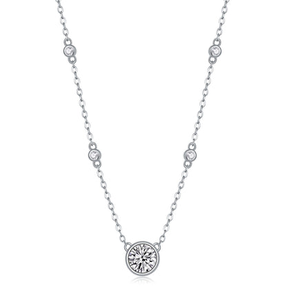Un pendente  con diamante Moissan da 1 carato in argento sterling S925 e placcatura in platino Spedizione solo USA