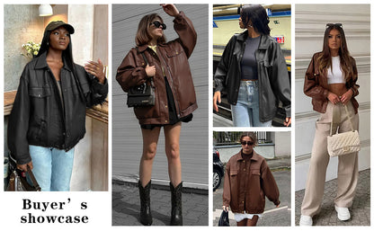 Giacca di pelle  da moto con risvolto a maniche lunghe disponibile in varie colorazioni S,M,L