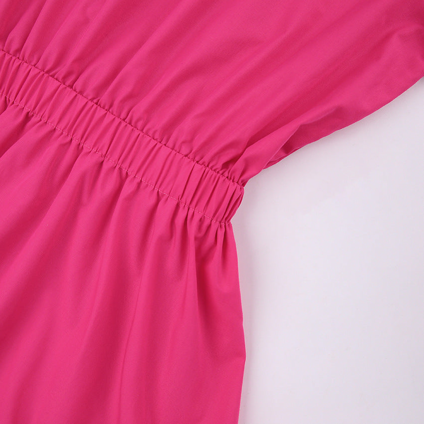 Abito con maniche a lanterna, disponibile in viola ametista , verde e rosa disponibile in varie colorazioni S,M,L