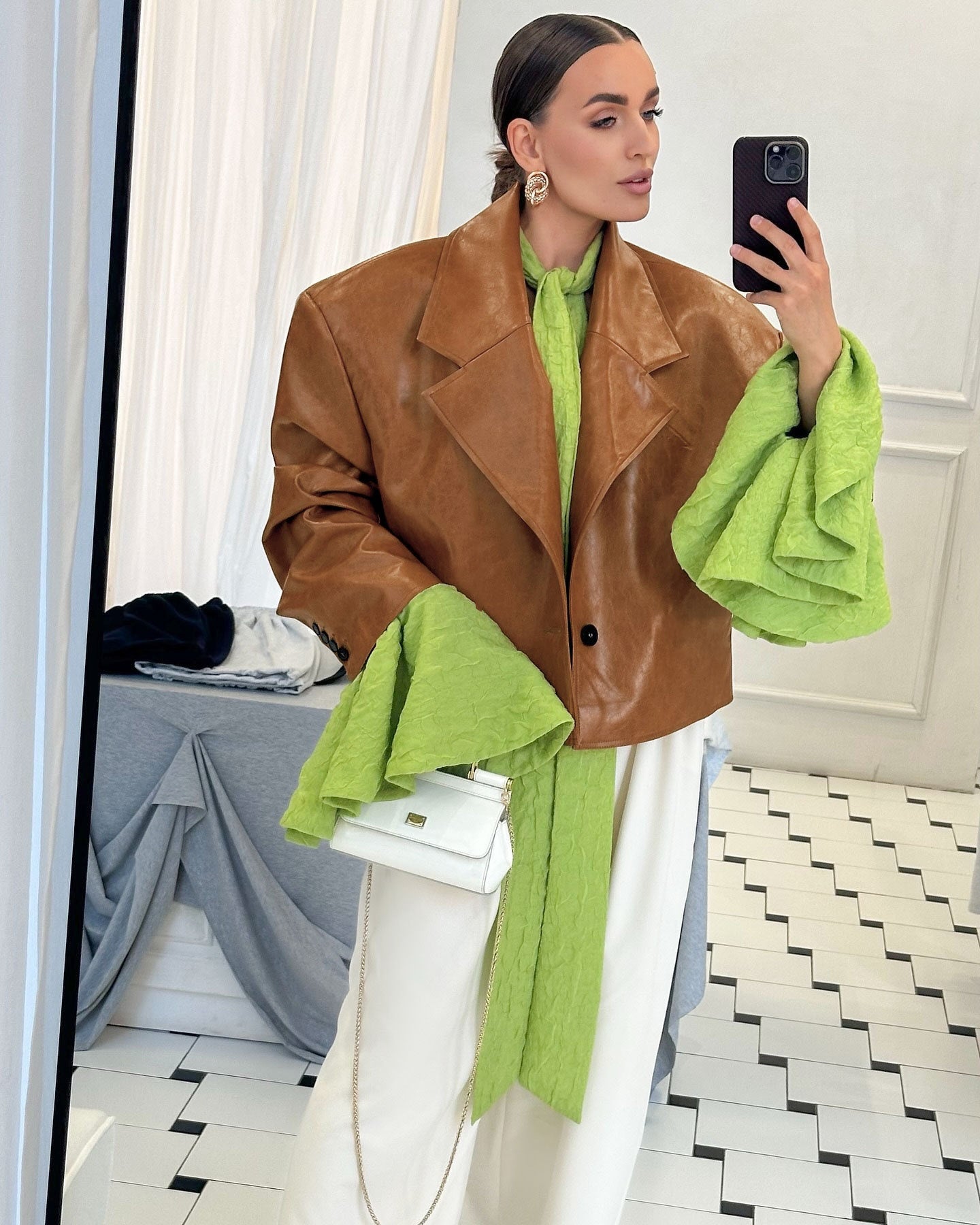 Giacca in pelle PU con colletto S,M,L