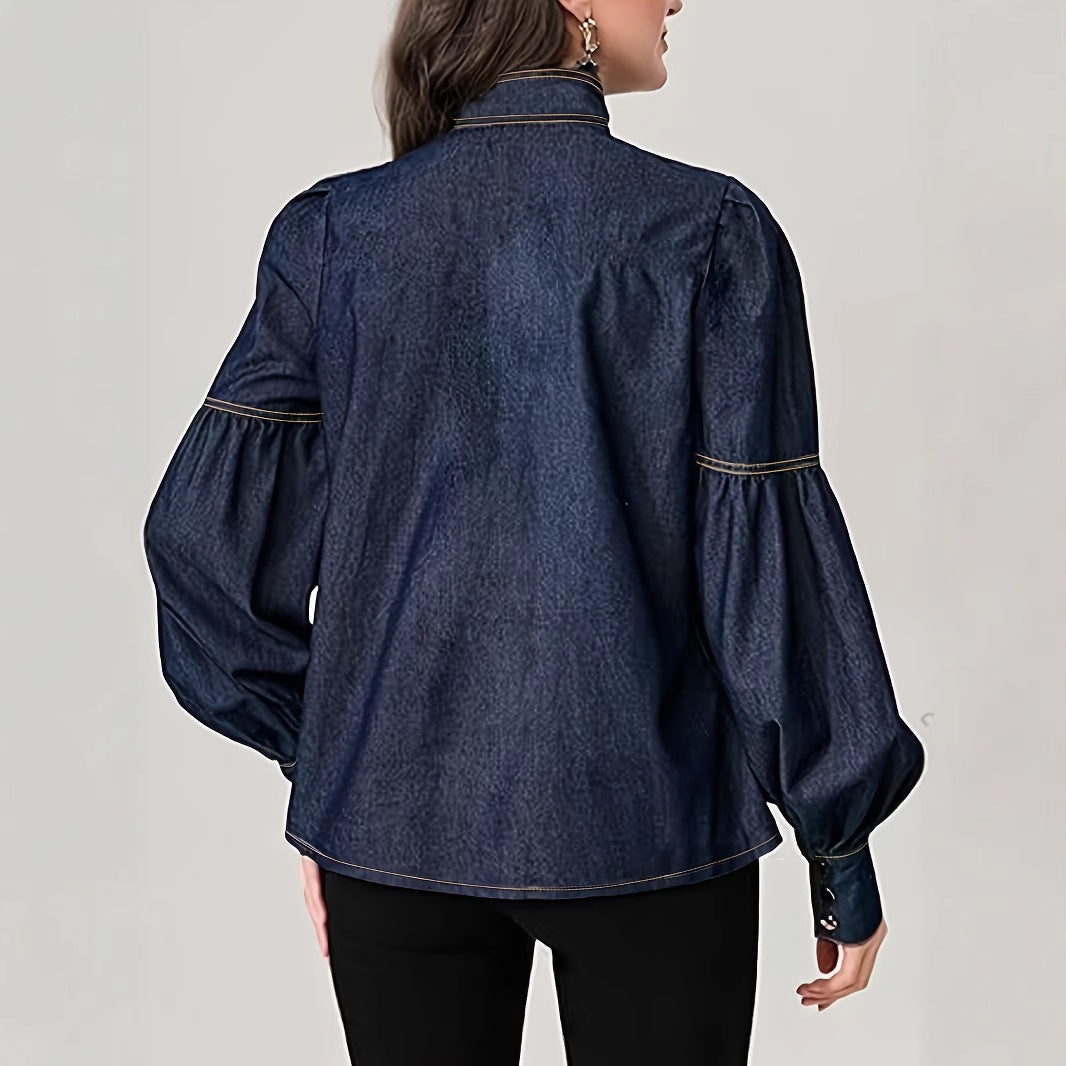 Camicia in Denim con Fiocco