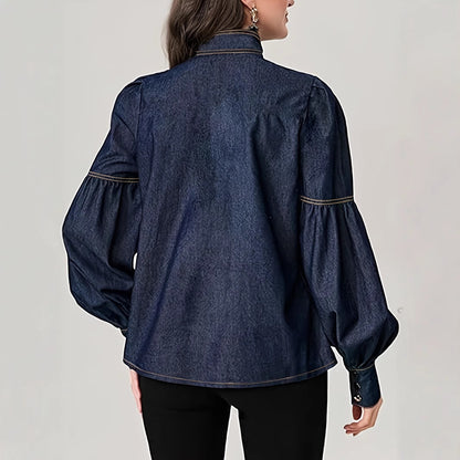 Camicia in Denim con Fiocco