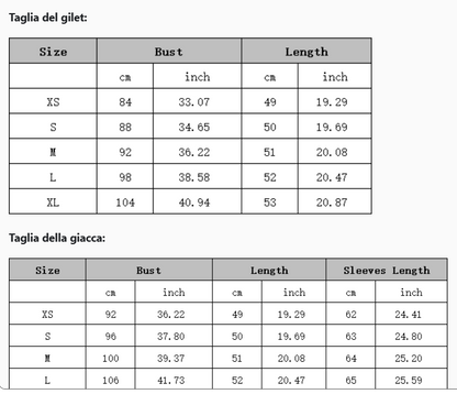 Completo tre pezzi XS,S,M,L,XL