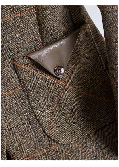 Blazer raffinato con colletto in pelle S,M,L,XL,2XL,3XL,4XL