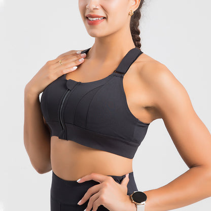 Reggiseno push-up sportivo  senza cuciture con cerniera frontale, senza ferretto