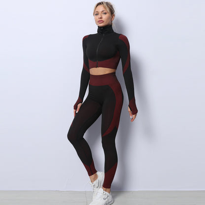 completo Fitness Curvy elasticizzato due pezzi, funzione asciugatura rapida