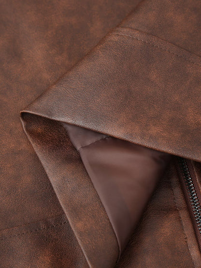 Giacca e gonna in pelle color castano S,M,L