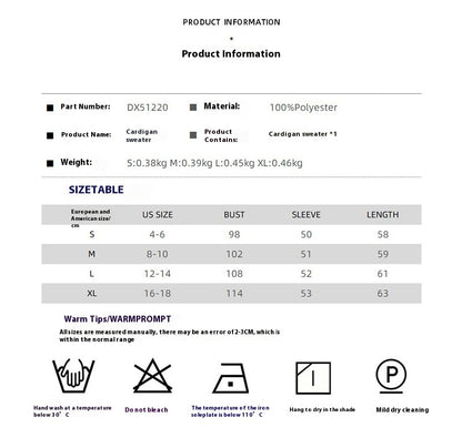 Cardigan elegante in maglia con scollo a V,               S,M,L,XL